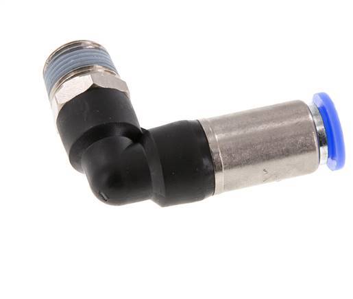 Push-In Fitting 10mm & R3/8'' Male Auto Shut-Off Elbow Brass/PBT 0-10bar (0-145psi)