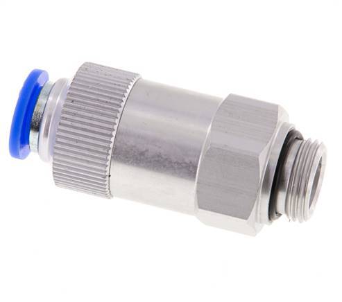 Push-In Check Valve 10mm & G3/8'' Male Aluminum 0.2-10bar (3-145psi) Thread-Hose