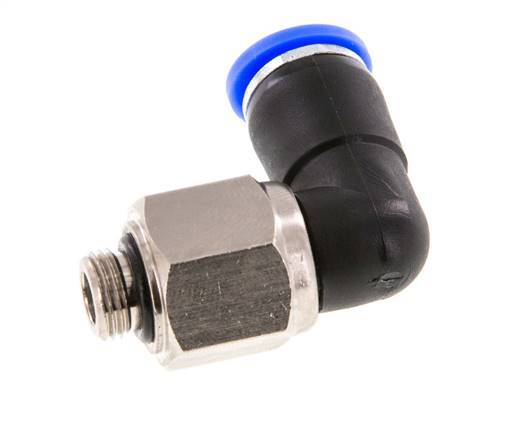 8mm & G1/8'' Elbow Swivel Joint Push-In-Male Threads Nickel-Plated Brass/PBT NBR Rotatable