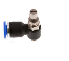 L-stuk Regelventiel 6 mm - M5 Regeling-Uit Messing/Nylon
