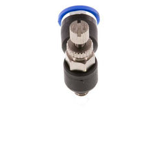 L-stuk Regelventiel 6 mm - M5 Regeling-Uit Messing/Nylon