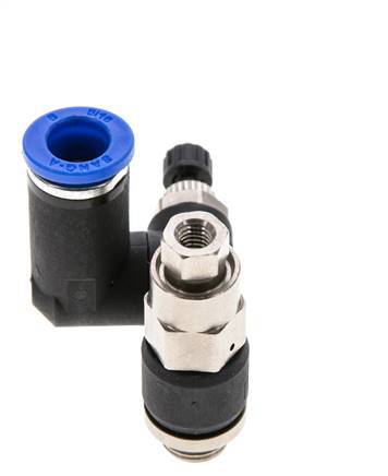 Draaibaar Regelventiel 8 mm - G1/8''-M5 Regeling-Uit Messing/Nylon Indirect Gestuurde Terugslagklep