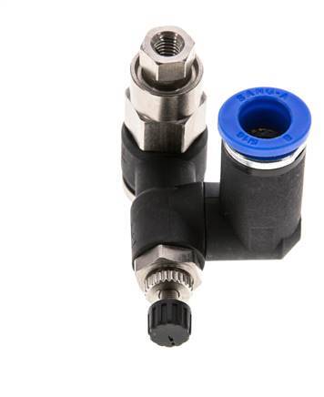 Draaibaar Regelventiel 8 mm - G1/8''-M5 Regeling-Uit Messing/Nylon Indirect Gestuurde Terugslagklep
