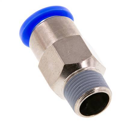 Push-In Fitting 12mm & R3/8'' Male Auto Shut-Off Brass/PBT 0-10bar (0-145psi)