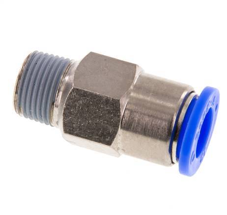 8mm & R1/8'' Zelfsluitende Insteekkoppeling Vernikkeld Messing/PBT Buitendraad 0-10 bar