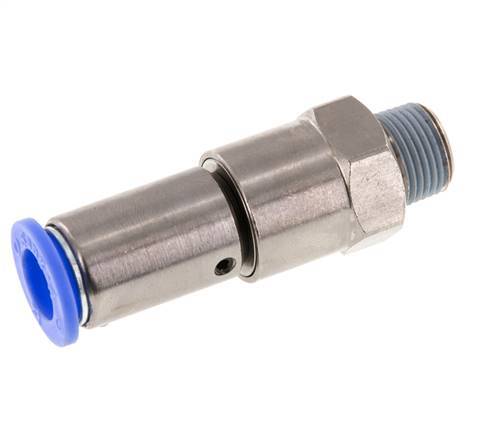 12mm & R3/8'' Quick Swivel Joint Push-In-Male Threads Nickel-Plated Brass/PBT NBR Rotatable
