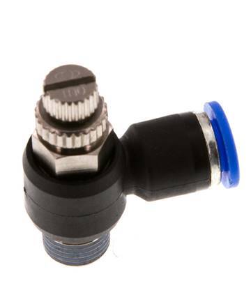 Flow Control Silencer Meter-Out Elbow 6 mm - R1/8'' Brass/PA 66