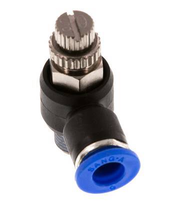 L-stuk Regelventiel 6 mm - R1/8'' Regeling-Uit Messing/Nylon