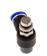 L-stuk Regelventiel 6 mm - R1/8'' Regeling-Uit Messing/Nylon
