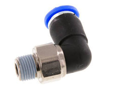 6mm & R1/8'' L-stuk Draaidoorvoer Insteek Buitendraad Vernikkeld Messing/PBT NBR