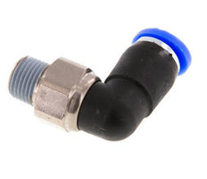 6mm & R1/8'' L-stuk Draaidoorvoer Insteek Buitendraad Vernikkeld Messing/PBT NBR