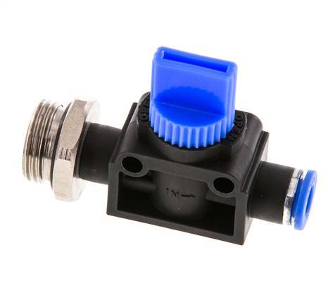 6 mm - G3/8'' Kunststof/Messing 3/2-Weg Handafsluiter Ontluchting aan Buiszijde