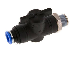 10 mm - R3/8'' Kunststof/Messing rechte 2-Weg Kogelkraan