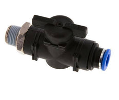 10 mm - R3/8'' Kunststof/Messing rechte 2-Weg Kogelkraan