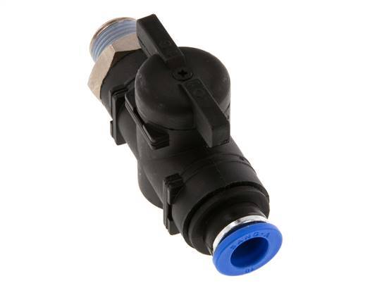 10 mm - R3/8'' Kunststof/Messing rechte 2-Weg Kogelkraan