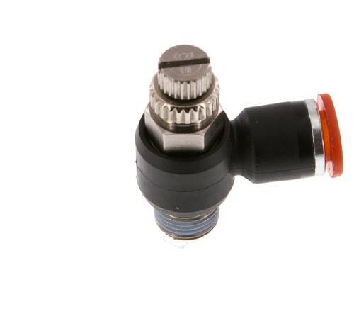 Flow Control Silencer Meter-In Elbow 6 mm - R1/8'' Brass/PA 66