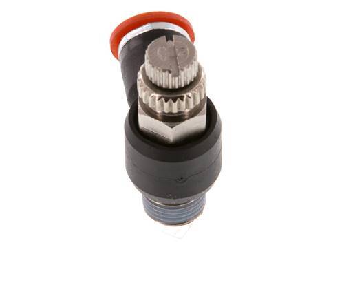 L-stuk Regelventiel 6 mm - R1/8'' Regeling-in Messing/Nylon