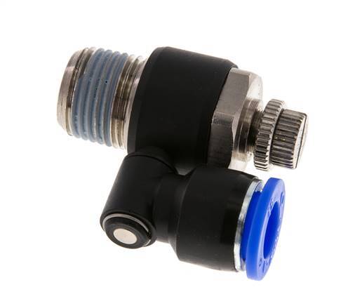Flow Control Silencer Meter-Out Rotatable 12 mm - R1/2'' Brass/PA 66