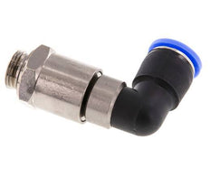 12mm & G3/8'' Elbow Quick Swivel Joint Push-In-Male Threads Nickel-Plated Brass/PBT NBR Rotatable