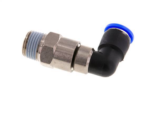 12mm & R1/2'' L-stuk Hoge Snelheid Draaidoorvoer Insteek Buitendraad Vernikkeld Messing/PBT NBR
