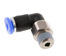 4mm & R1/8'' L-stuk Draaidoorvoer Insteek Buitendraad Vernikkeld Messing/PBT NBR