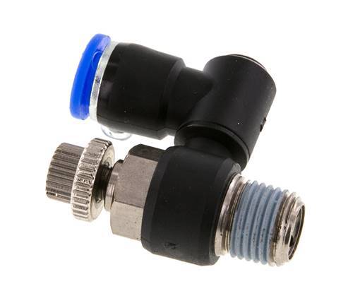 Draaibaar Regelventiel 8 mm - R1/4'' Regeling-Uit Messing/Nylon