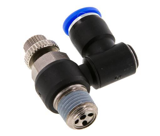 Draaibaar Regelventiel 8 mm - R1/4'' Regeling-Uit Messing/Nylon