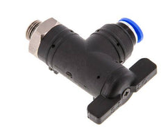 6 mm - G1/8'' Kunststof/Messing L-stuk 2-Weg Kogelkraan