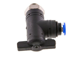 6 mm - G1/8'' Kunststof/Messing L-stuk 2-Weg Kogelkraan