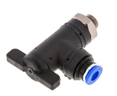 6 mm - G1/8'' Kunststof/Messing L-stuk 2-Weg Kogelkraan