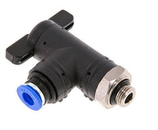 6 mm - G1/8'' Kunststof/Messing L-stuk 2-Weg Kogelkraan