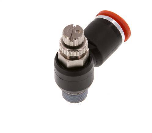 L-stuk Regelventiel 8 mm - R1/8'' Regeling-in Messing/Nylon