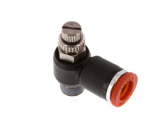 L-stuk Regelventiel 8 mm - R1/8'' Regeling-in Messing/Nylon