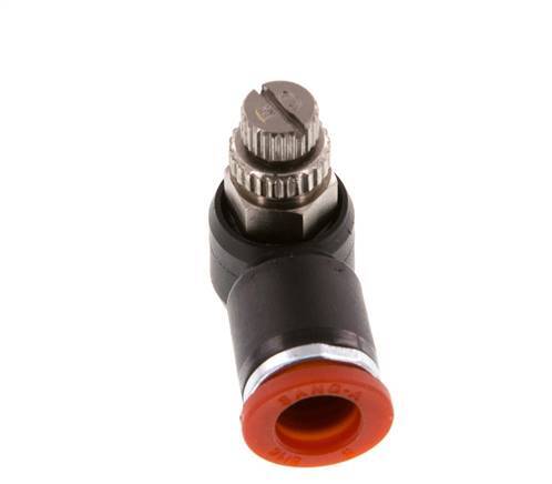 L-stuk Regelventiel 8 mm - R1/8'' Regeling-in Messing/Nylon
