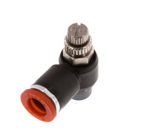 L-stuk Regelventiel 8 mm - R1/8'' Regeling-in Messing/Nylon