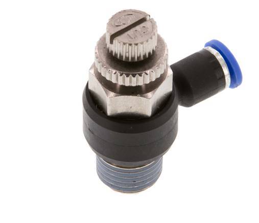 L-stuk Regelventiel 4 mm - R1/4'' Regeling-Uit Messing/Nylon