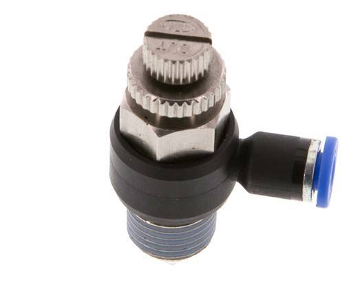 L-stuk Regelventiel 4 mm - R1/4'' Regeling-Uit Messing/Nylon