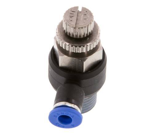 L-stuk Regelventiel 4 mm - R1/4'' Regeling-Uit Messing/Nylon