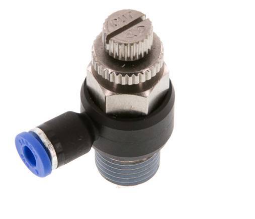 L-stuk Regelventiel 4 mm - R1/4'' Regeling-Uit Messing/Nylon