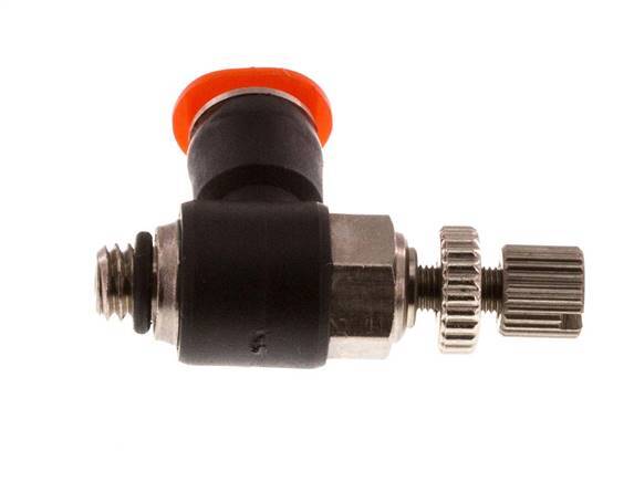 L-stuk Regelventiel 4 mm - M5 Regeling-in Messing/PBT