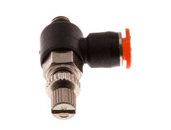 L-stuk Regelventiel 4 mm - M5 Regeling-in Messing/PBT