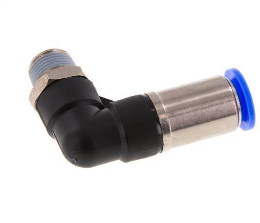 12mm & R3/8'' Zelfsluitende L-insteekkoppeling Vernikkeld messing/PBT buitendraad 0-10 bar