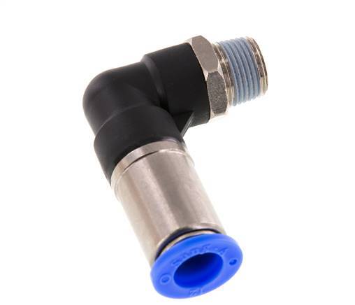 12mm & R3/8'' Zelfsluitende L-insteekkoppeling Vernikkeld messing/PBT buitendraad 0-10 bar