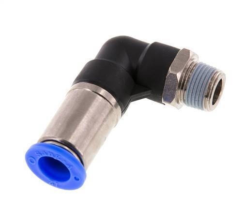 12mm & R3/8'' Zelfsluitende L-insteekkoppeling Vernikkeld messing/PBT buitendraad 0-10 bar