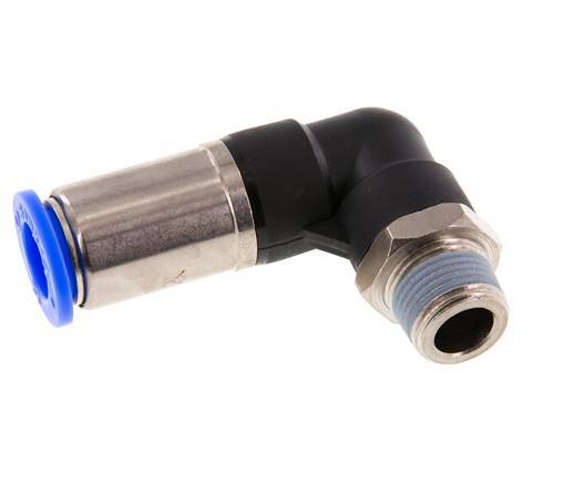 12mm & R3/8'' Zelfsluitende L-insteekkoppeling Vernikkeld messing/PBT buitendraad 0-10 bar