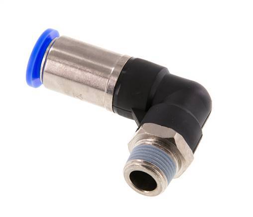 12mm & R3/8'' Zelfsluitende L-insteekkoppeling Vernikkeld messing/PBT buitendraad 0-10 bar