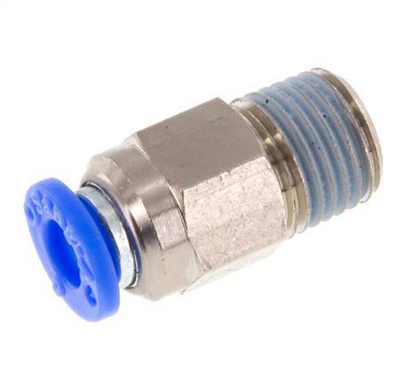 6mm & R1/4'' Zelfsluitende Insteekkoppeling Vernikkeld Messing/PBT Buitendraad 0-10 bar [2 Stuks]