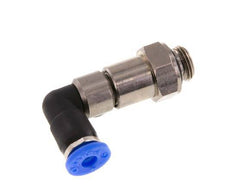 4mm & G1/8'' L-stuk Hoge Snelheid Draaidoorvoer Insteek Buitendraad Vernikkeld Messing/PBT NBR