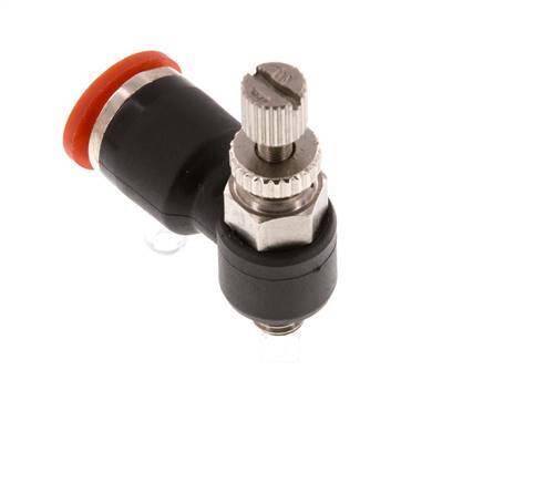 L-stuk Regelventiel 6 mm - M5 Regeling-in Messing/Nylon