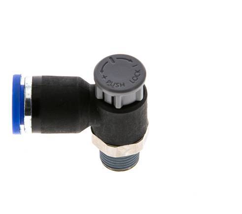 Flow Control Valve Meter-Out Elbow 8 mm - R1/8'' Brass/PA 66 Locknut